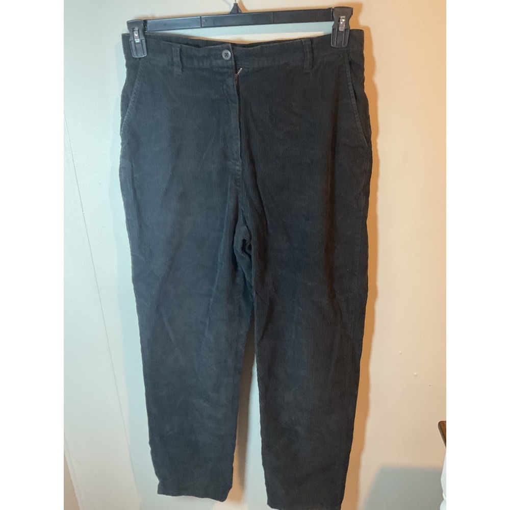 Woolrich Womens Black Corduroy Straight‎ Leg Pants Size 14